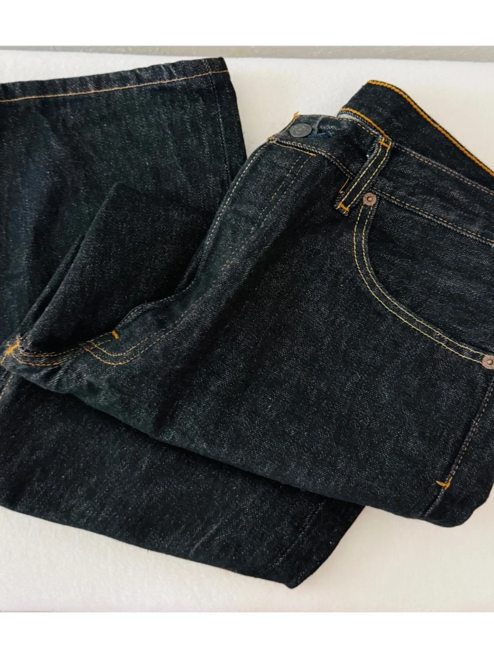 Levi Mens 501 Straight Leg Dark Blue Jeans w36 32L,